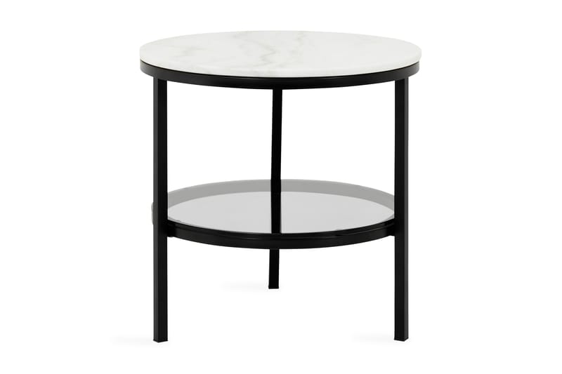 Marise Sidebord 50 cm Rund - Hvid/Sort - Boligtilbehør - Små møbler - Bakkebord & små borde