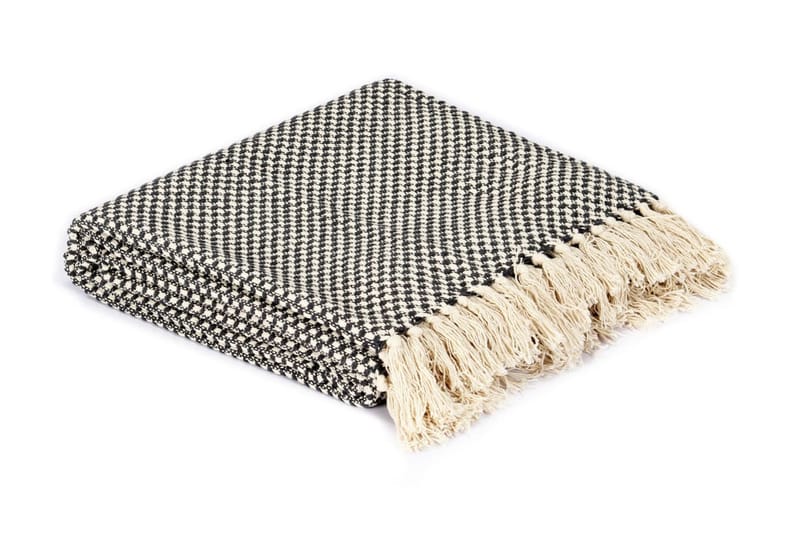 plaid 125 x 150 cm bomuld antracitgrå - Grå - Boligtilbehør - Tekstiler - Tæpper & plaider