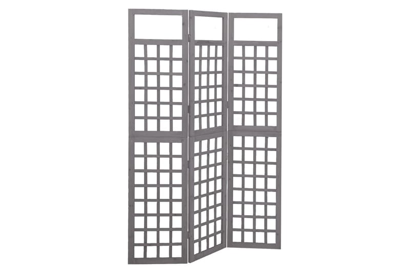 3-panels rumdeler/espalier 121x180 cm massivt fyrretræ grå - Grå - Have - Havearbejde & dyrkning - Drivhuse - Drivhustilbehør
