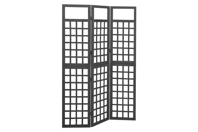 3-panels rumdeler/espalier 121x180 cm massivt fyrretræ sort - Sort - Havemøbler - Solafskærmning - Afskærmning & vindsejl - Espailer