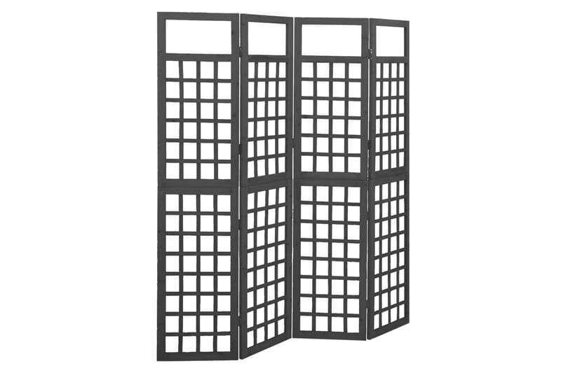 4-panels rumdeler/espalier 161x180 cm massivt fyrretræ sort - Sort - Have - Havearbejde & dyrkning - Drivhuse - Drivhustilbehør