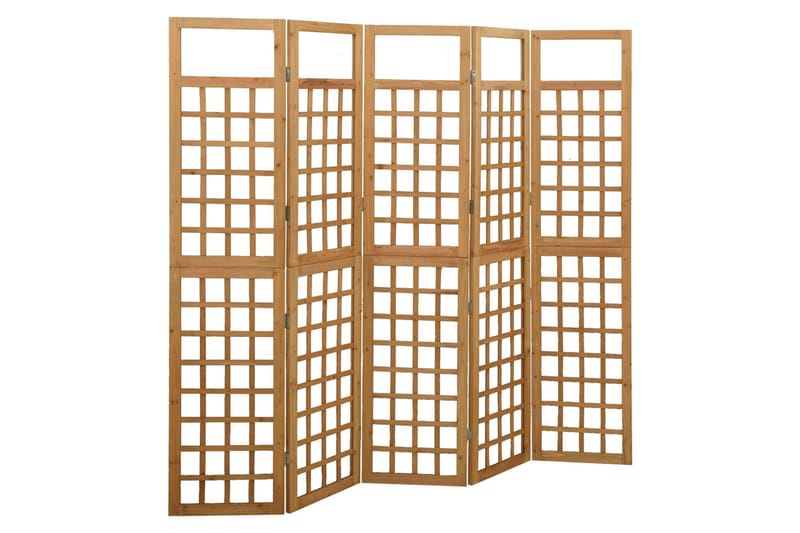 5-panels rumdeler/espalier 201,5x180 cm massivt grantræ - Brun - Have - Havearbejde & dyrkning - Drivhuse - Drivhustilbehør