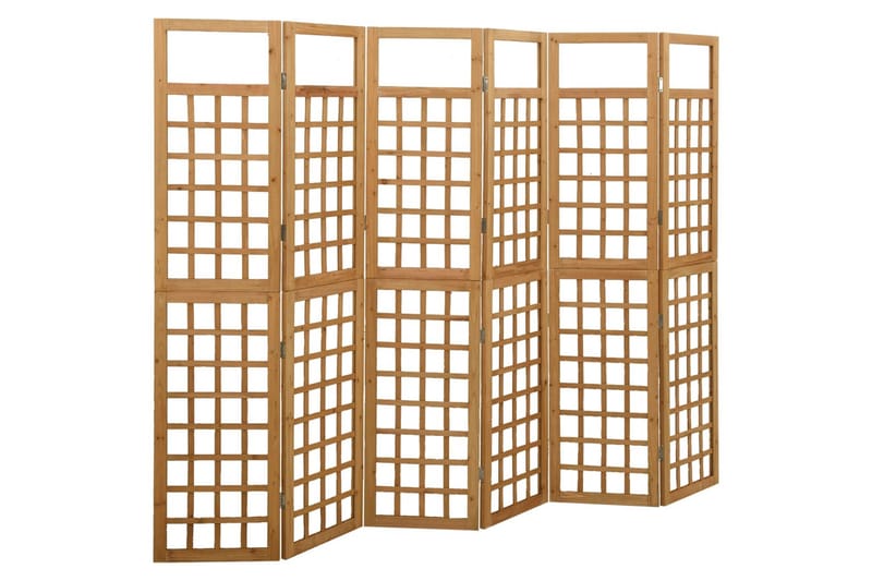 6-panels rumdeler/espalier 242,5x180 cm massivt grantræ - Brun - Havemøbler - Solafskærmning - Afskærmning & vindsejl - Espailer