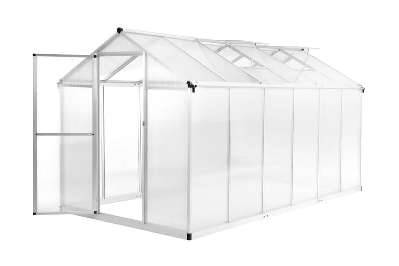 Drivhus Aluminium 13,41 M³ 362 X 190 X 195 Cm - gennemsigtig - Have - Havearbejde & dyrkning - Drivhuse