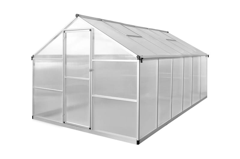 Forstærket Aluminiums Drivhus Med Basisramme 9,025 M² - gennemsigtig - Have - Havearbejde & dyrkning - Drivhuse - Fritstående drivhus