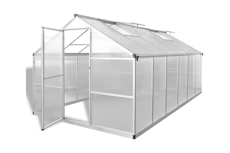 Forstærket Aluminiums Drivhus Med Basisramme 9,025 M² - gennemsigtig - Have - Havearbejde & dyrkning - Drivhuse