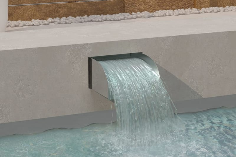 havespringvand 30x34x14 cm rustfrit stål 304 - Sølv - Have - Udendørs miljø - Havedekoration - Damme & springvand - Vandfald dam