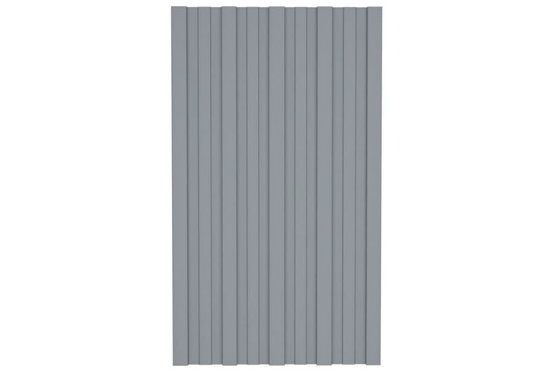tagplader 12 stk. 80x45 cm galvaniseret stål sølvfarvet - Hus & renovering - Byggeri - Gulv, væg & tag - Plademateriale & byggeplader - Loftpanel-loftplader