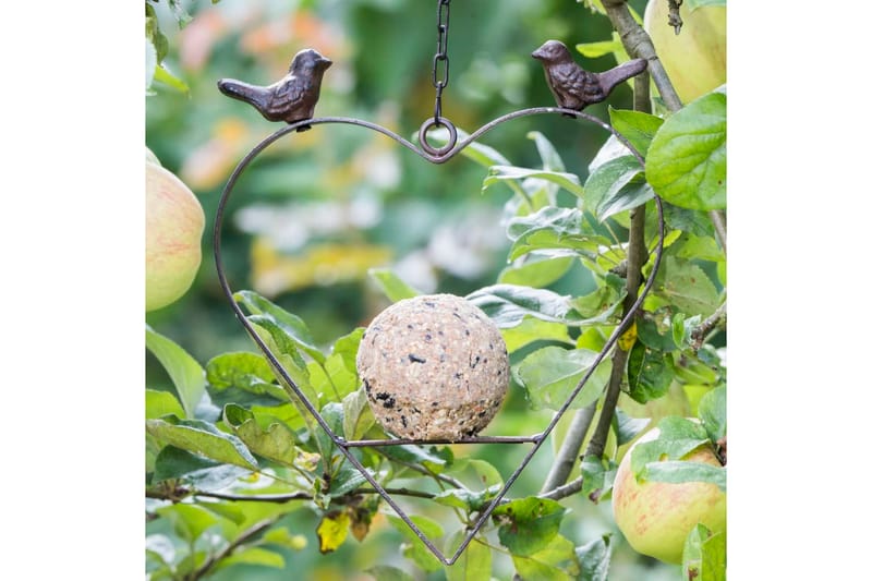 HI foderophæng til fugle 23,5 cm hjerteformet brun - Brun - Have - Udendørs miljø - Havedekoration - Fuglebræt & fuglehuse
