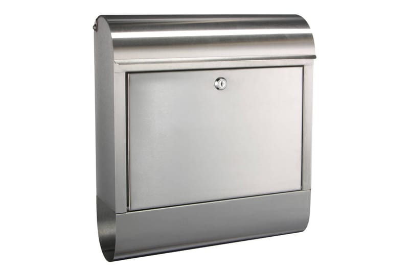 HI postkasse 38 x 12 x 42,5 cm rustfrit stål - Sølv - Have - Udendørs miljø - Havedekoration - Postkasser