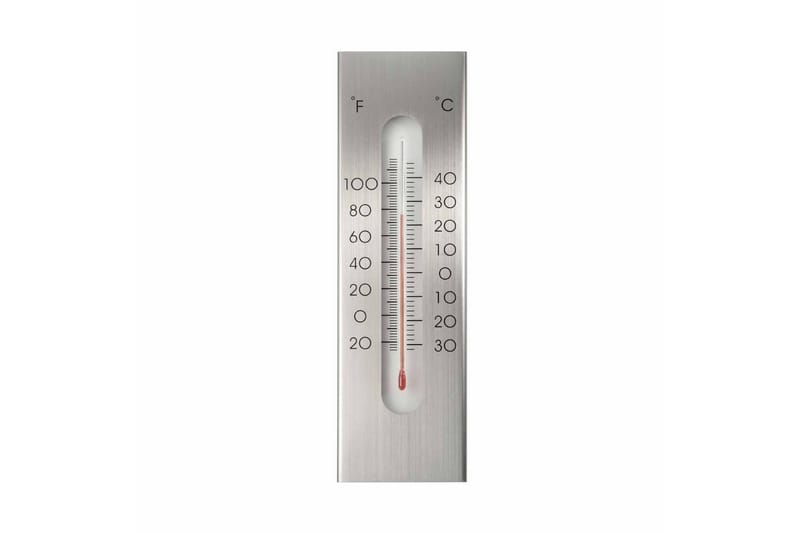 Nature udendørs vægtermometer aluminium 7 x 1 x 23 cm - Have - Udendørs miljø - Havedekoration - Regn & temperatur - Udendørstermometer