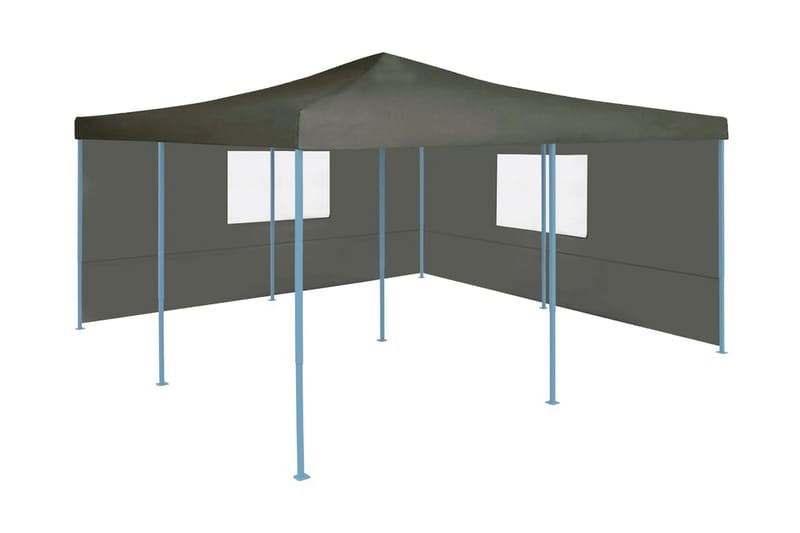 foldbar pavillon med 2 sidevægge 5 x 5 m antracitgrå - Grå - Have - Udendørs miljø - Udendørs opbevaring - Havetelt & lagertelte