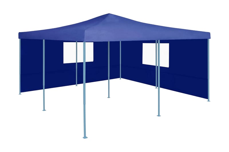 foldbar pavillon med 2 sidevægge 5 x 5 m blå - Blå - Have - Udendørs miljø - Udendørs opbevaring - Havetelt & lagertelte