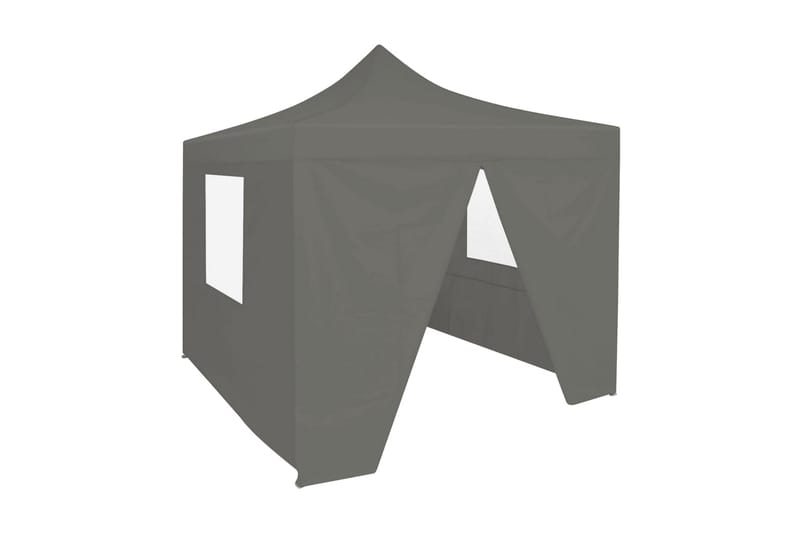 foldbart festtelt med 4 sidevægge 2 x 2 m stål antracitgrå - Grå - Have - Udendørs miljø - Udendørs opbevaring - Havetelt & lagertelte - Partytelt