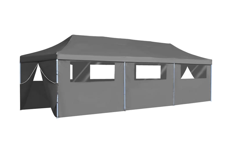 Foldbart Pop Op-Festtelt Med 8 Sidevægge 3 X 9 M Antracitgrå - Grå - Have - Udendørs miljø - Udendørs opbevaring - Havetelt & lagertelte
