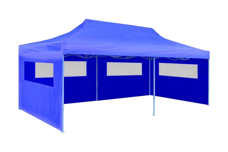 Foldbart Pop-Up-Festtelt 3 X 6 M Blå - Blå - Have - Udendørs miljø - Udendørs opbevaring - Havetelt & lagertelte