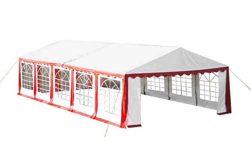 Marquee Tag Og Sidepaneler 10X5M Rød Hvid - Rød - Have - Udendørs miljø - Udendørs opbevaring - Havetelt & lagertelte - Partytelt