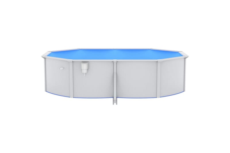 swimmingpool med stålvæg 490x360x120 cm oval hvid - Have - Udendørsbad - Pool - Fritstående pool