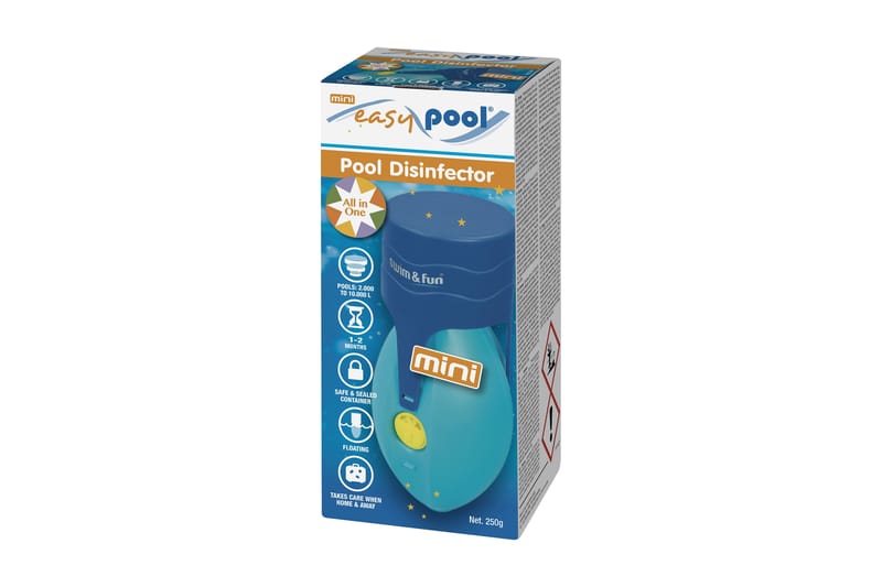 Swim & Fun Easypool Mini - til pools mellem 2000-10 000 liter - Have - Udendørsbad - Poolrengøring - Pool kemi og klortabletter