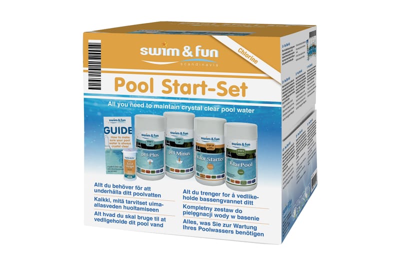 Swim & Fun Startsæt Klor - Have - Udendørsbad - Poolrengøring - Pool kemi og klortabletter