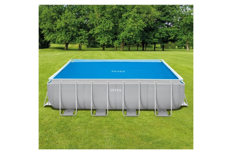 Intex solopvarmet poolovertræk 488x244 cm polyethylen blå - Blå - Have - Udendørsbad - Pooltilbehør - Poolbeskyttelse - Poolovertræk & poolcover