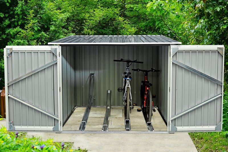 Cykelskur 4,2m² - 4 cykler - Have - Udestue & fritidshus - Opbevaringsskur & haveskur - Cykelskur & cykelstativ