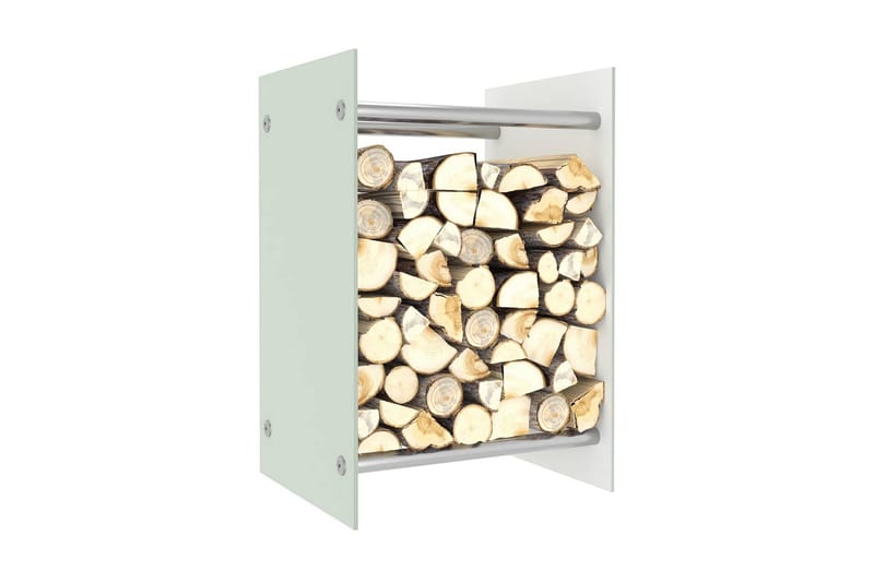 Brændestativ 40X35X60 cm Glas Hvid - Have - Udendørs miljø - Udendørs opbevaring - Brændeopbevaring