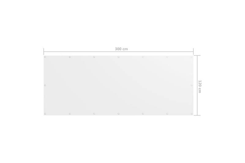altanafskærmning 120x300 cm oxfordstof hvid - Hvid - Havemøbler - Balkon - Sikkerhed & læhegn balkon - Altanafskærmning