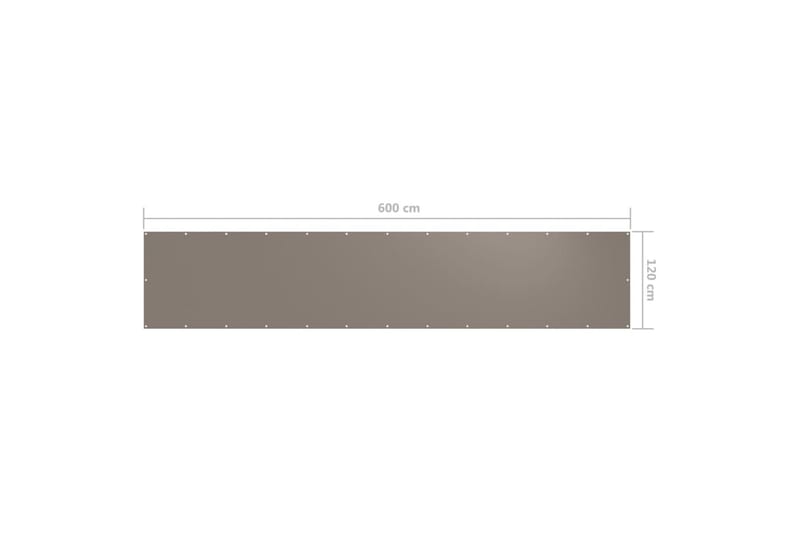 altanafskærmning 120x600 cm oxfordstof gråbrun - Gråbrun - Havemøbler - Balkon - Sikkerhed & læhegn balkon - Altanafskærmning