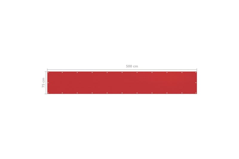altanafskærmning 75x500 cm HDPE rød - Rød - Havemøbler - Balkon - Sikkerhed & læhegn balkon - Altanafskærmning
