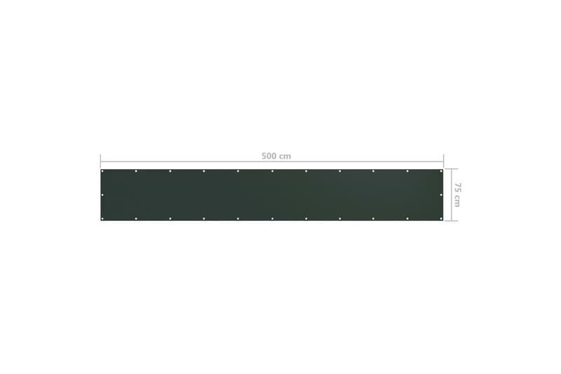 altanafskærmning 75x500 cm oxfordstof mørkegrøn - Grøn - Havemøbler - Balkon - Sikkerhed & læhegn balkon - Altanafskærmning