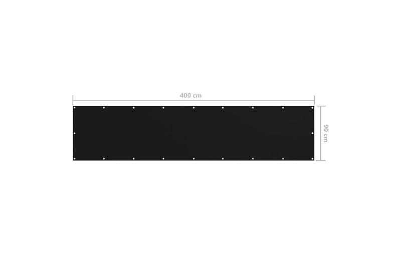 altanafskærmning 90x400 cm oxfordstof sort - Sort - Havemøbler - Balkon - Sikkerhed & læhegn balkon - Altanafskærmning