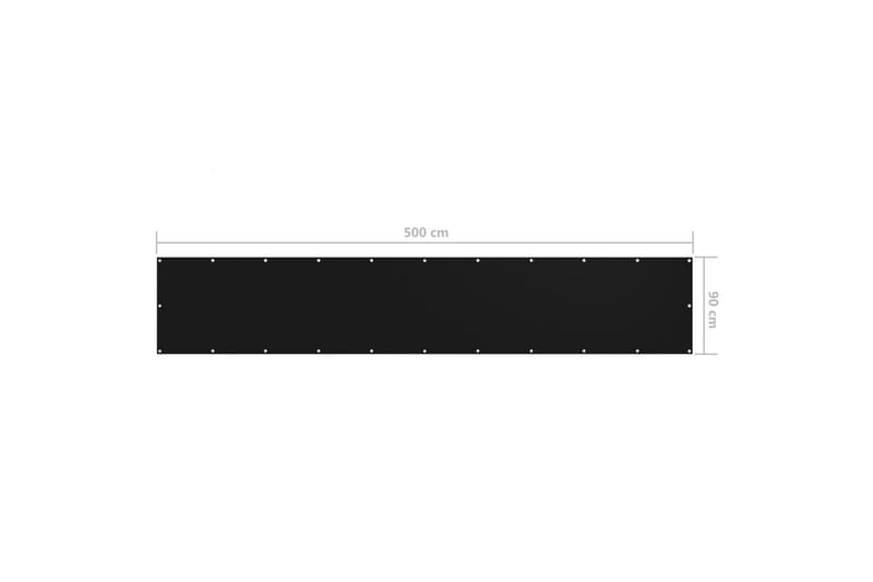 Altanafskærmning 90x500 cm Oxfordstof Sort - Sort - Havemøbler - Balkon - Sikkerhed & læhegn balkon - Altanafskærmning