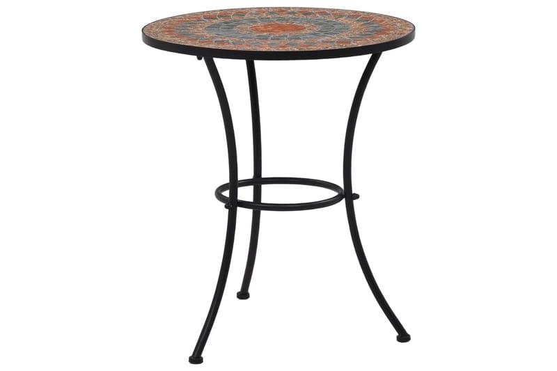 bistrosæt 3 dele mosaikdesign keramiske fliser orange og grå - Orange - Havemøbler - Havebord - Caféborde