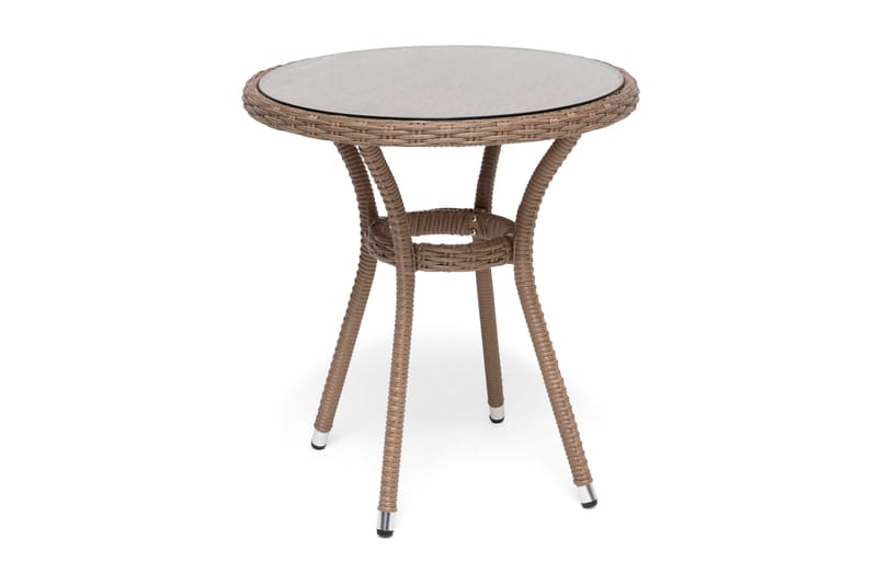 Hillerstorp Lotus Cafébord 60 cm Rund - Klarglas/Brun - Havemøbler - Havebord - Cafebord