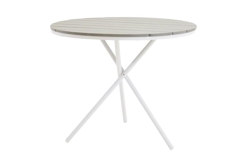 Parma Cafébord 90 cm Rund Hvid/Grå - Venture Home - Havemøbler - Balkon - Balkonmøbler - Altanborde