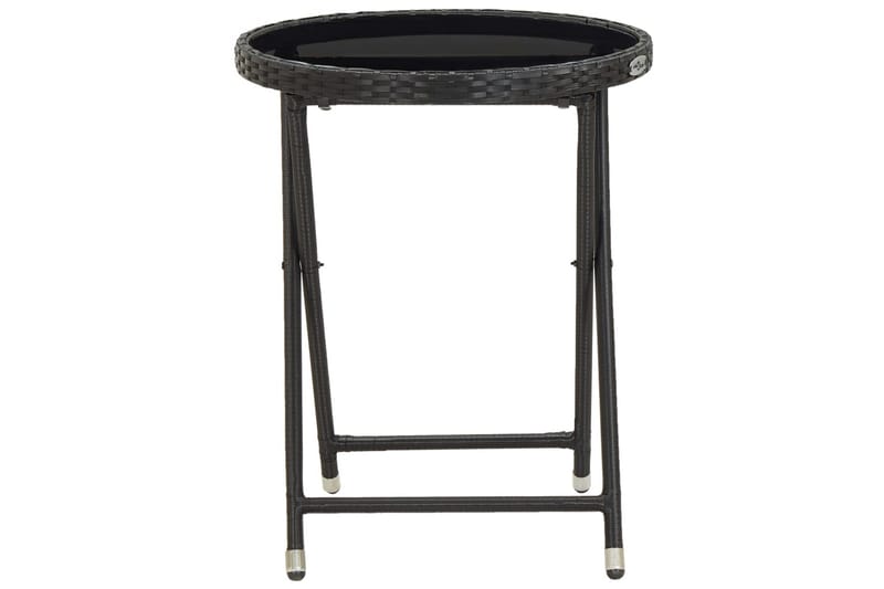 tebord 60 cm hærdet glas sort - Sort - Havemøbler - Havebord - Caféborde