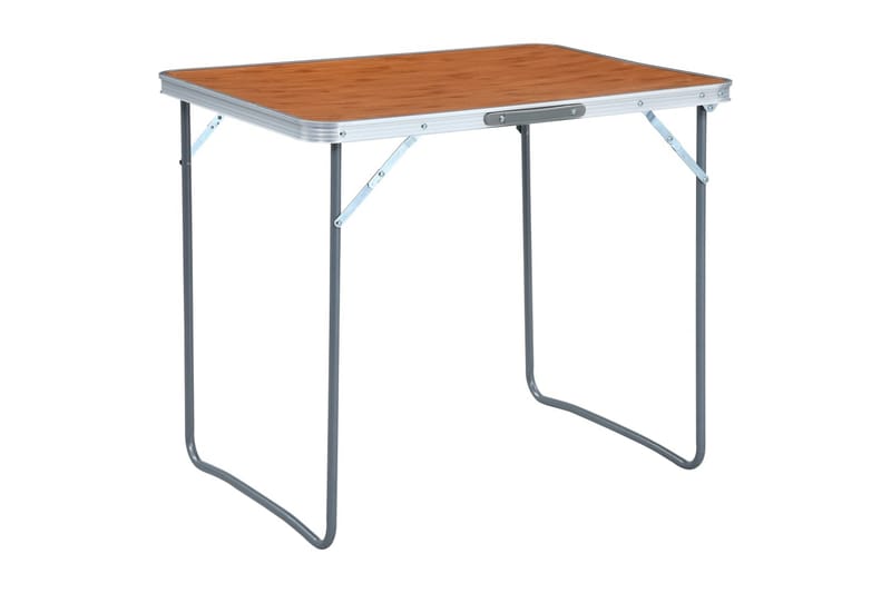 foldbart campingbord med metalstel 80 x 60 cm - Brun - Havemøbler - Havebord - Campingborde