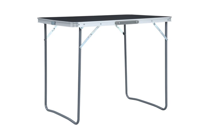 foldbart campingbord med metalstel 80 x 60 cm grå - Grå - Havemøbler - Havebord - Campingborde