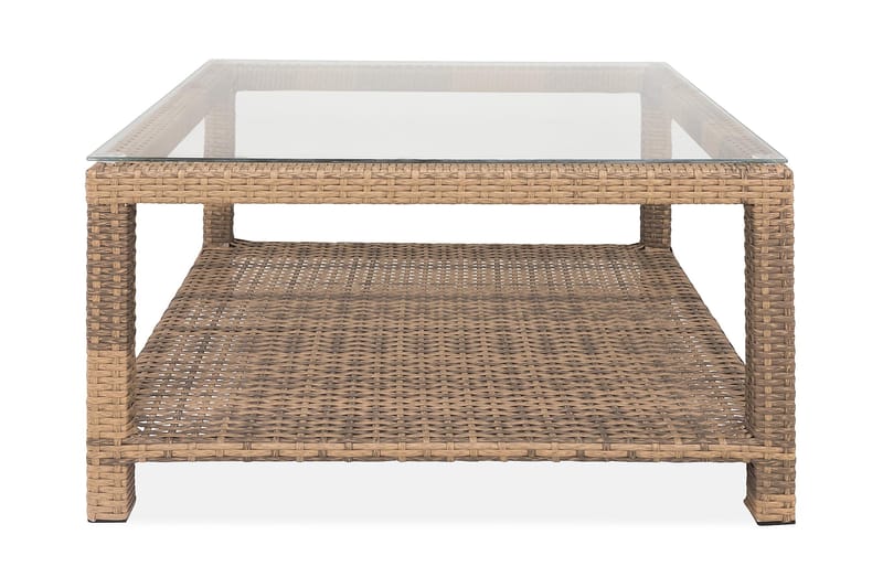 Bahamas Bord med Hylde 75x75 cm - Sand - Havemøbler - Havebord - Loungeborde & Sofaborde udendørs