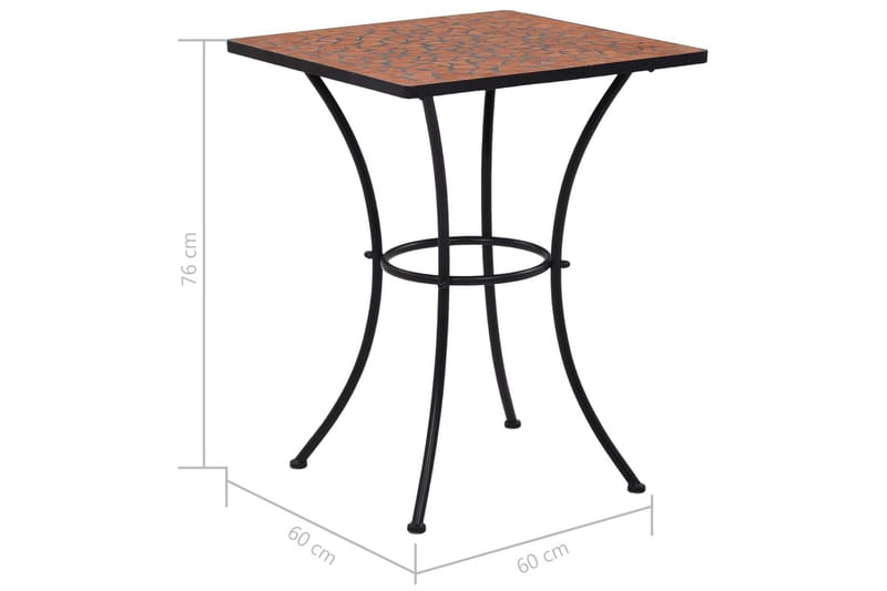 Bistrobord Med Mosaikdesign 60 Cm Keramisk Teracotta - Brun - Havemøbler - Havebord - Sidebord