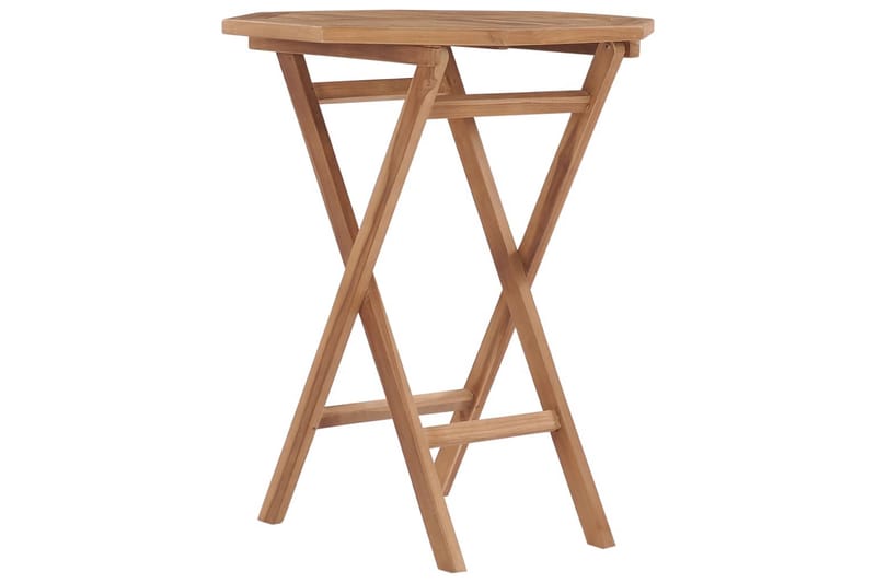 Foldbart Havebord 60x60x75 cm Massivt Teaktræ - Brun - Havemøbler - Havebord - Sidebord