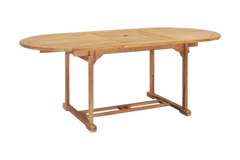 Forlængeligt Spisebord 150-200 X 100 X 75 Cm Massivt Teaktræ - Brun - Havemøbler - Havebord - Spisebord