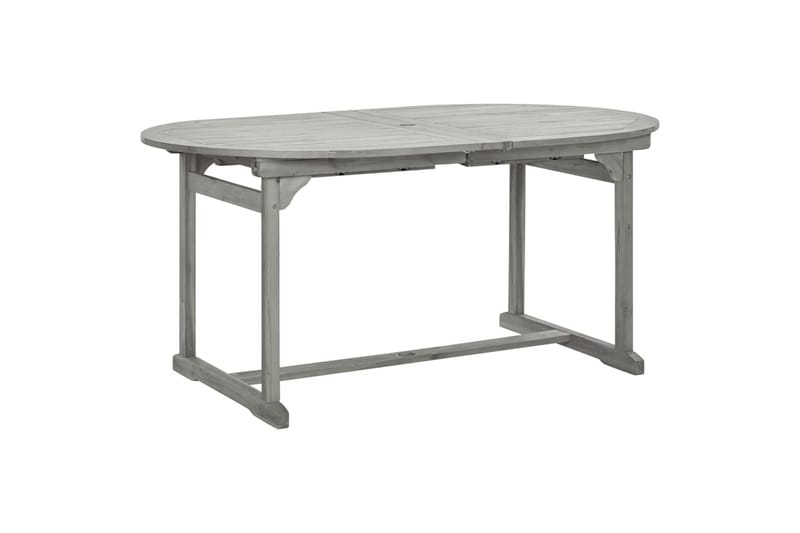 havebord (160-240)x100x75 cm massivt akacietræ - Grå - Havemøbler - Havebord - Spisebord