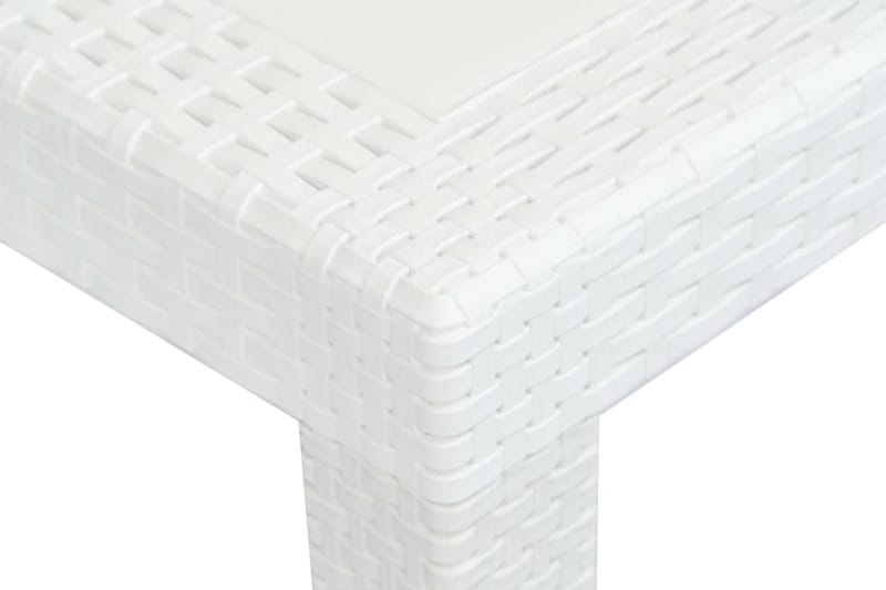 Havebord Hvid 220 X 90 X 72 Cm Plastik Rattanlook - Hvid - Havemøbler - Havebord - Spisebord & havebord