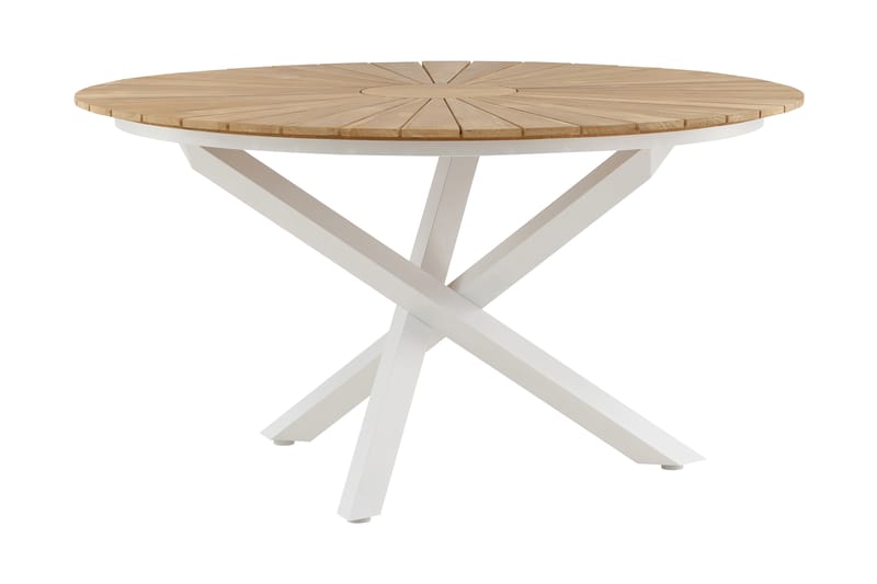 Mexico Spisebord Rund 140 cm Hvid/Brun - Venture Home - Havemøbler - Havebord - Spisebord