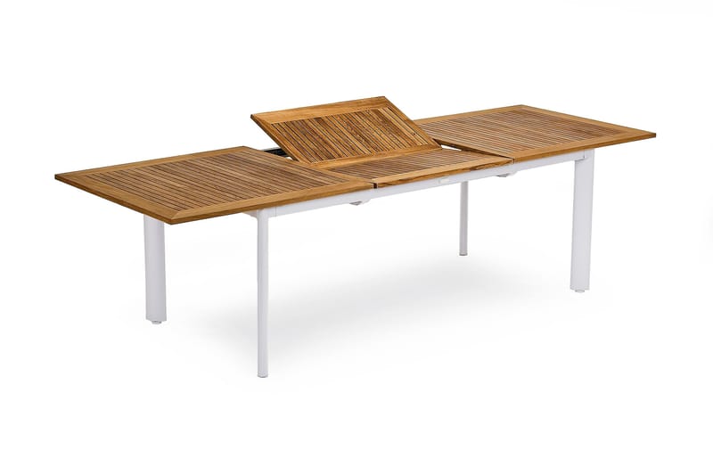 NYDALA BORD 96x200/280 cm - Hvid/Teak - Havemøbler - Havebord - Spisebord