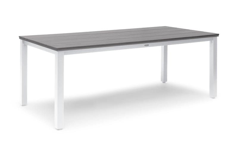 NYDALA Havebord 96X220 cm - Hvid Aluminium/Grå Nonwood - Havemøbler - Havebord - Spisebord