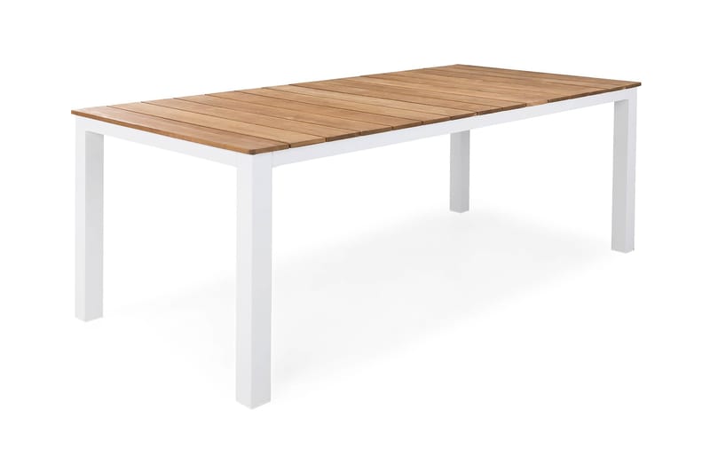 Oliver Spisebord 210x100 cm - Hvid/Teak - Havemøbler - Havebord - Spisebord & havebord