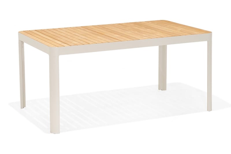 Portals Spisebord 161 cm - Hvid/Træ - Havemøbler - Havebord - Spisebord